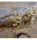 Semicorona con flor preservada blanca