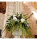 Decoración Ermita de Alarcos con hortensia y lavanda