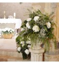 Decoración Ermita de Alarcos con hortensia y lavanda