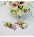 Ramo de novia con rosa inglesa, peonia y astilbe blanco