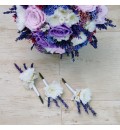 Ramo de novia preservado silvestre en tonos lila