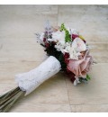 Ramo de novia preservado ron rosa inglesa silvestre