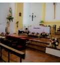 Decoración Iglesia de San Benito de Agudo con hortensia y rosa ramificada
