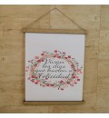 Cartel de boda corona floral rosa