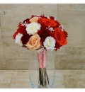 Ramo de novia preservado con rosas naranjas
