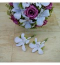 Ramo de novia preservado con rosa rosa y orquídea blanca