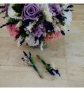 Ramo de novia preservado silvestre con rosas rosas lila