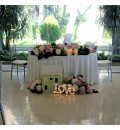 Decoración de mesas con hortensia y velas