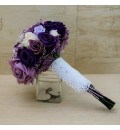 Ramo de novia preservado con rosas lilas y moradas