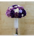 Ramo de novia preservado con rosas lilas y moradas