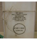 Caja de madera para vino con texto grabado regalo padres