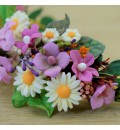 Tocado de novia de porcelana fría flores multicolor