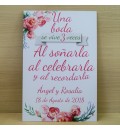 Cartel bienvenida boda rosas