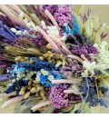 Ramo de novia preservado silvestre tonos lila, azul y rosa