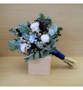Ramo de novia preservado con rosa blanca y hortensia azul