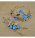 Corona comunión hojas de porcelana fría azul y dorado