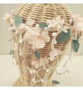 Tocado comunión o novia hortensia preservada y porcelana fría