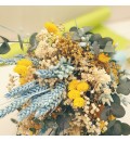 Ramo de novia preservado silvestre azul y amarillo