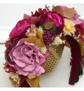 Diadema de novia preservada con rosa inglesa y gardenia